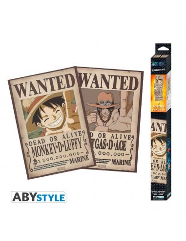 One Piece - Set 2 pósters Wanted Luffy y Ace (52x38)