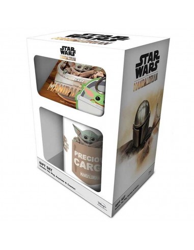 Pack de regalo Star Wars The Mandalorian taza + posavasos + llavero