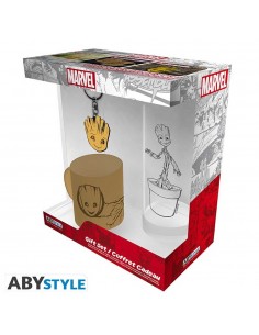 Pack de regalo Marvel Groot mini taza + llavero + vaso